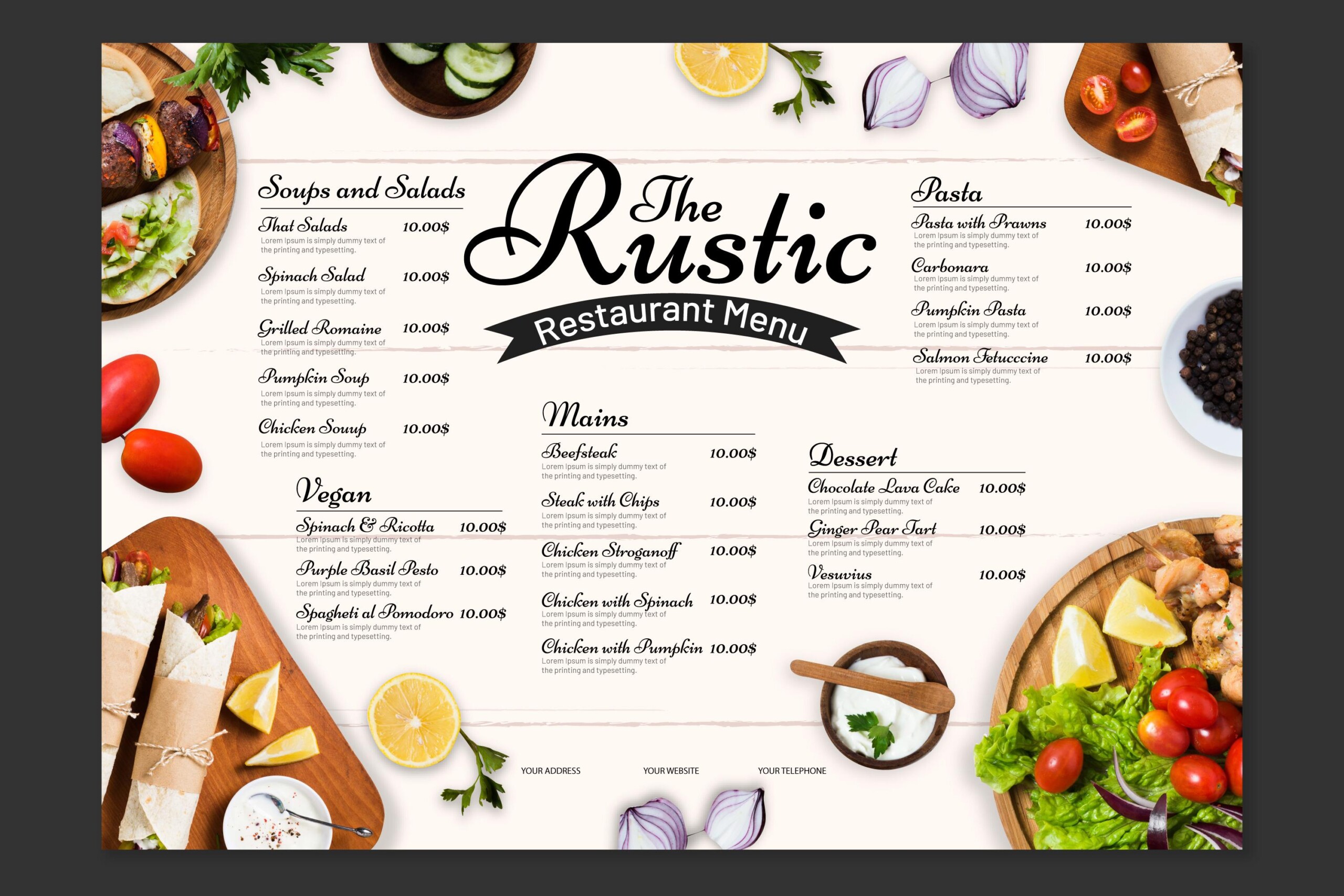 Have Your Menus Designed by the Experienced Graphic Design Team at Streamline Print and Design.