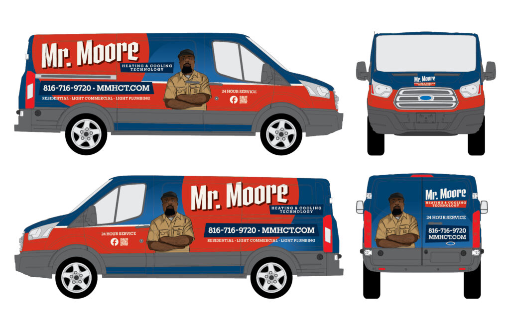 Full commercial wrap proof on cargo van, Kansas City