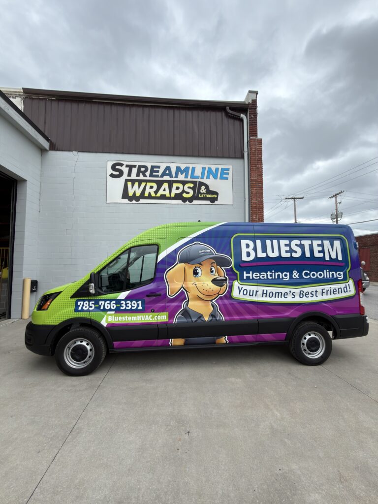 Finished vehicle wrap graphics installed by Streamline Graphics