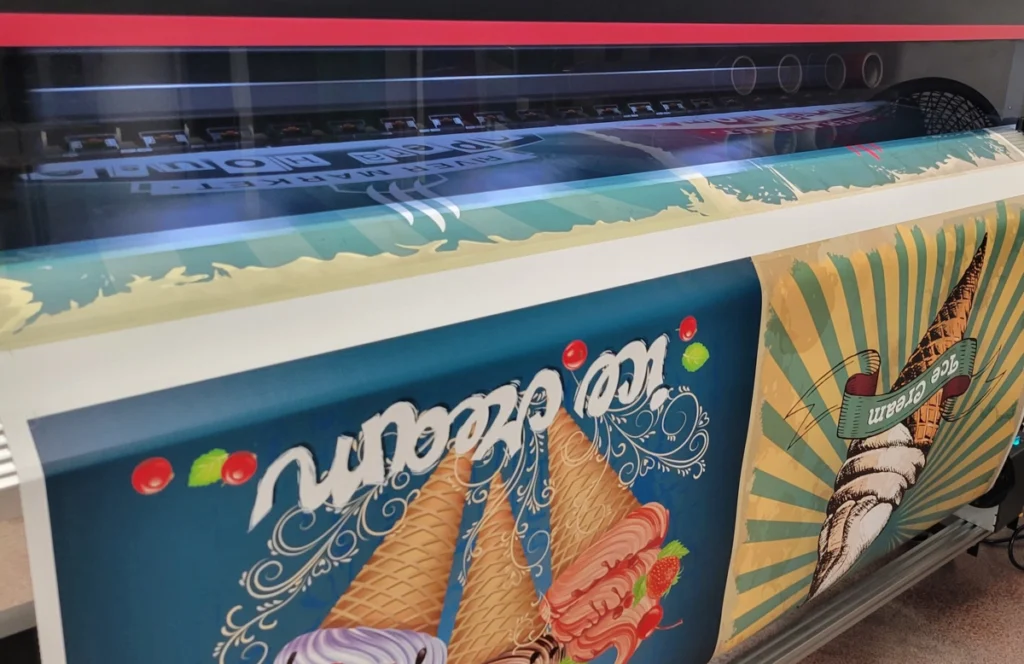Wide format posters being printed in Kansas City