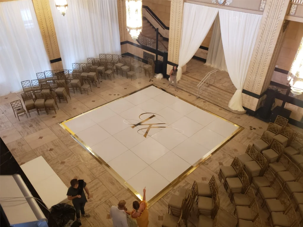 Custom printed dance floor at Kansas City event